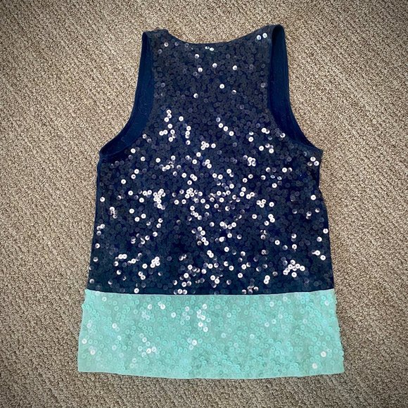 J. Crew Navy and Mint Sequin Tank Top - Picture 5 of 8